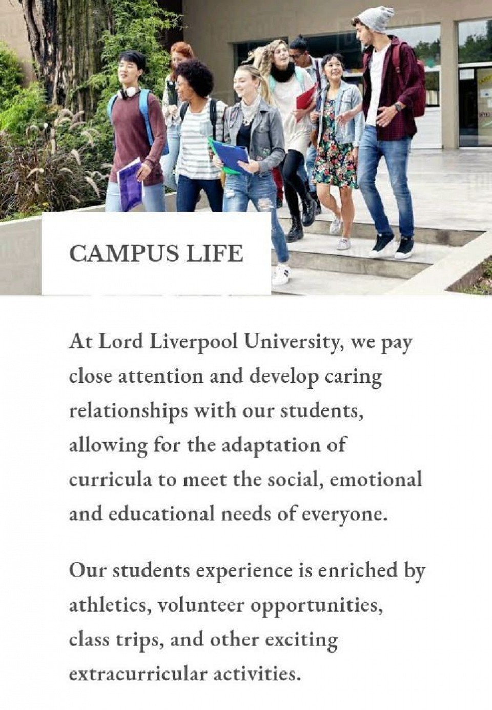 Lord Liverpool University Campus Life