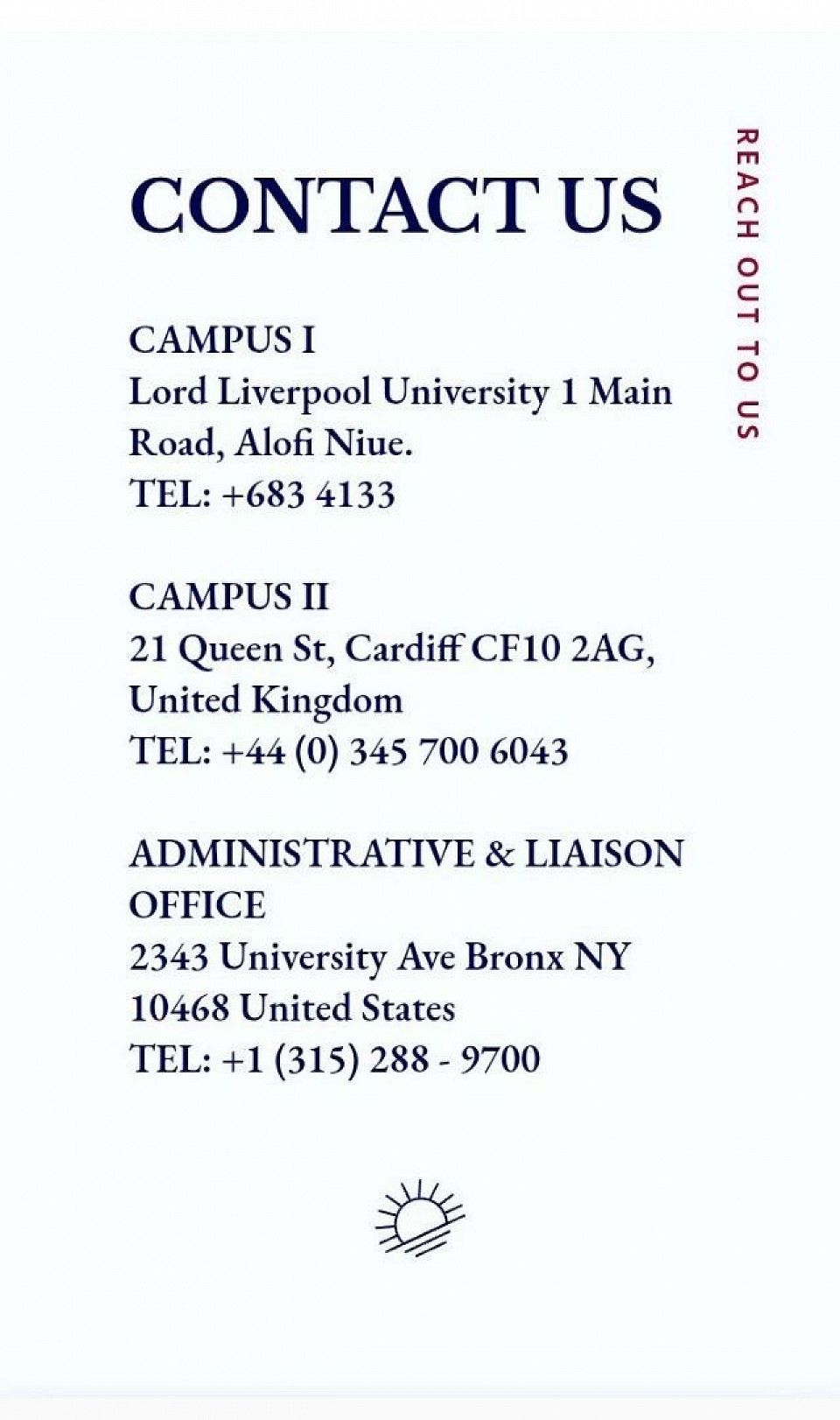 Contact us - Lord Liverpool University